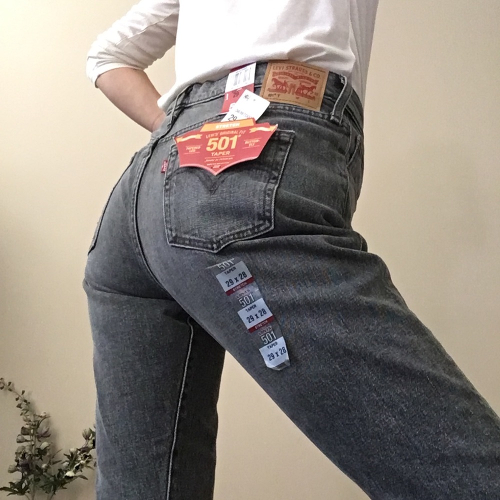 Levi's 501 Tapered leg Stretch Grey Jeans Sz29